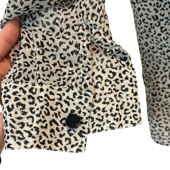 NWOT Calvin Luo | Black & White Animal Print Blouse Size Small - Picture 5 of 11